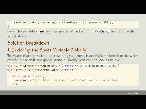 Solving the # REF! Error in Google Apps Script with doGet() Function