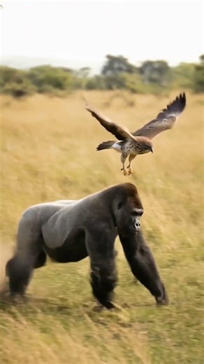 Gorilla Saves Man's Life From Komodo Dragon #rescue #wildlife #animals