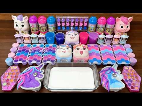 Fun slime mixing | Relaxing galaxy glossy slime stress relief