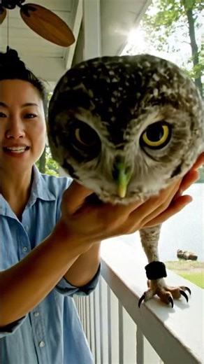 Owl Makes HILARIOUS Face After Being Rescued! #Birds #Shorts #Pets
