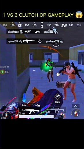 1 Vs 3 Clutch Op Gameplay 😱 #bgmi #bgmigameplay #bgmishorts