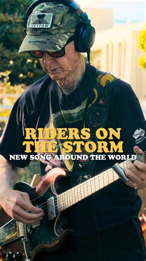 ⚡️ The countdown begins. TOMORROW, we ride. But today we celebrate Robby Krieger — happy birthday to the legendary guitarist behind the storm. 🎸🎉 Set a reminder. Tell a friend. Call the rain. 🚨 "Riders on the Storm" Song Around The World is coming. 🔁 Let’s make some noise for The Doors — and for music with no borders. | Playing For Change