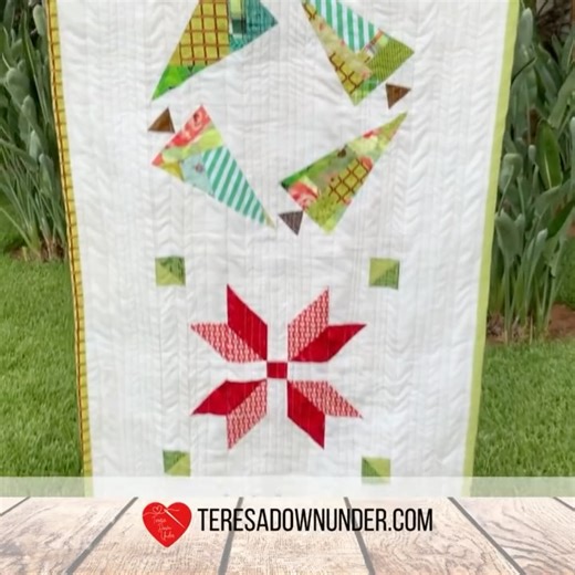 TeresaDownUnder🇦🇺🇪🇸 on Instagram: "🎄✨ Add a festive touch to your holiday table with the Jolly Holly Christmas Table Runner pattern! 🎅 This digital PDF download features a charming Christmas-themed table runner – the perfect addition to your holiday décor! 🎁 🧵 Size: 20” x 92” – Ideal for your holiday table! 🌟 Skill Level: Confident Beginner – Simple enough for newer quilters but still fun for the experienced ones. 🔨 Technique: Traditional piecing – no special tools or templates require