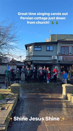 Carol singing outside Persian Cottage just down the road from church | St Barnabas Church Middlesbrough