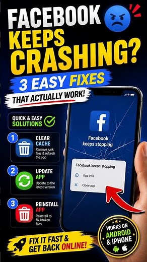 Facebook Keeps Crashing? 3 Easy Fixes That Actually Work! (2026 Guide)