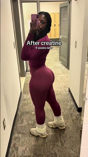 Before & after of me taking creatine for 4weeks🤭 #gymgirl #creatine #gymmotivation #fitnessjourney