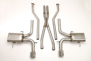 Cadillac CTS-V Coupe Cat Back Exhaust System with X-Pipe (Round Tips) #FDOM-0325 - Billy Boat Exhaust