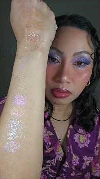 Glitter gel eyeshadow swatches. Slayfirecosmetics Diamond Skin #slayfirecosmetics #eyeshadowswatches