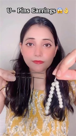 U - Pins Earrings 😱👌 #youtubeshorts #diy#earrings #trending#shortvideo #viral