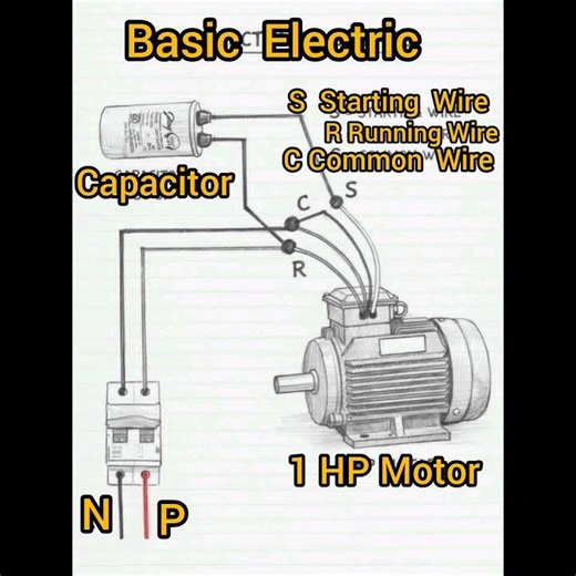 1 HP Motor Connection #shortvideo #electrical #electrician #electric #wiring