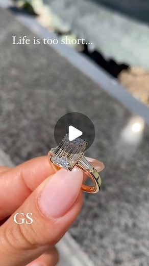 Golden String Inc on Instagram: "Life is TOO SHORT to keep your dream engagement ring a secret!!💍 I have waaay to many clients coming to me for their 5-10-15 year anniversaries to upgrade to their true dream ring and I can’t believe they have been wearing a ring they don’t love for that long😫 We have to end the trend! Share the post, send the pic, don’t keep your dream ring a secret 🙌🏼 •3.5ct Emerald Cut Diamond on our Tapered Baguette Setting 💎 The rings on our feed are custom therefore ar