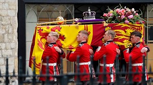 Royal Family escort Queen Elizabeth’s coffin in funeral procession to Westminster Abbey