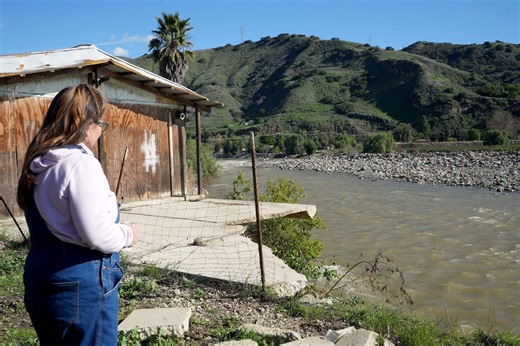 Ventura County home at risk as trees, land fall into Sespe Creek