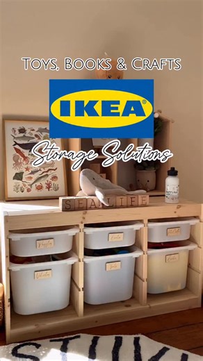 Kids storage ideas ⁣⁣⁣ ⁣ If you need some storage ideas for all those of your kids toys, books & crafts, I’m sharing a few of my favourites from IKEA⁣. Comment LINK for all of the available links to be sent directly to you. ⁣⁣⁣ 1. Trofast with tubs suitable for all sorts of toys. Add wooden description tags for ultimate organisation. ⁣⁣⁣ 2. Kvissle (or Harvmatta)letter tray fits perfectly into a kallax and is great for storing puzzles. IKEA also do other kallax inserts like shelves for increasin
