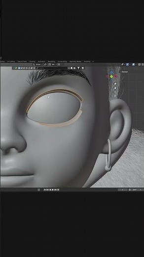 Both eyelashes #blender #youtubeshorts #3d #tutorial