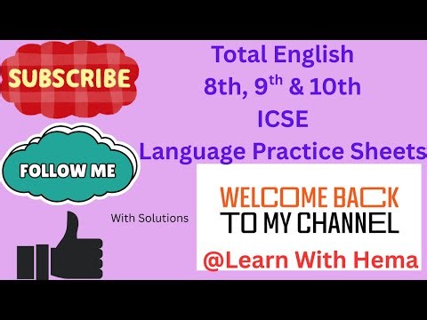 Language Practice Set - 2/ ICSE/ Grades 8, 9 & 10/ Q.5 from the Language paper/ Total English sets.