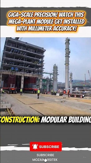 🤯 Giga-Scale Precision! Watch This Mega-Plant Module Get Installed With Millimeter Accuracy #viral