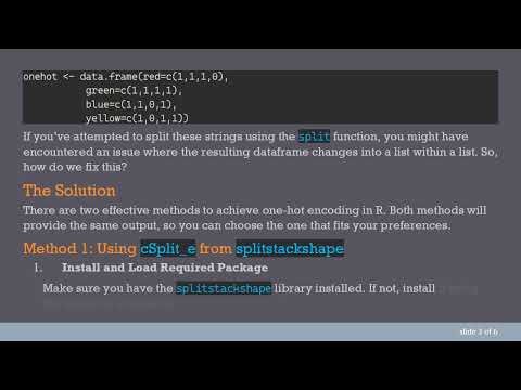 Transforming a Matrix in R: A Guide to One-Hot Encoding