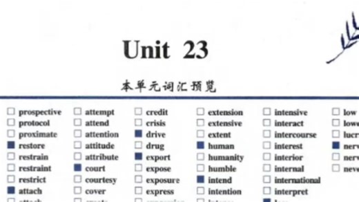 2026考研英语红宝书Unit23单词带背