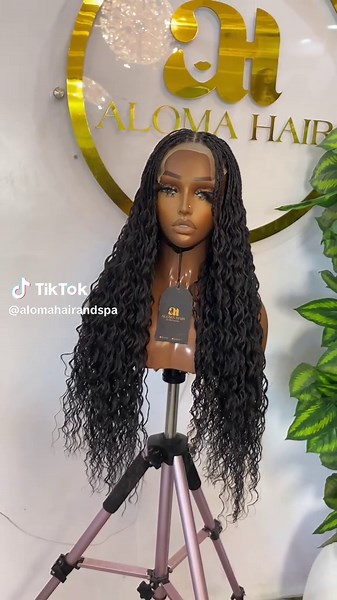 Luxe Braided Wig - 150,000 Shop on website for 145,00” 22” 6x6 1b Deeptwist