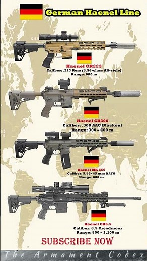 🔥 German Haenel Line: CR223 → CR300 → MK556 → CR6.5 🇩🇪⚡ #shorts #subscribe #army #history