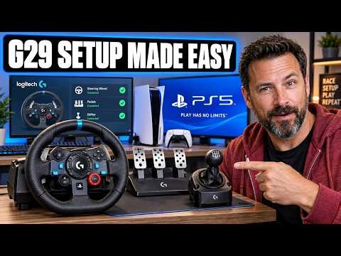 How to Set Up Logitech G29 Steering Wheel, Pedals and Shifter on PC and PS5