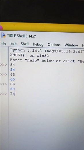 idle shell num in python #new #programming