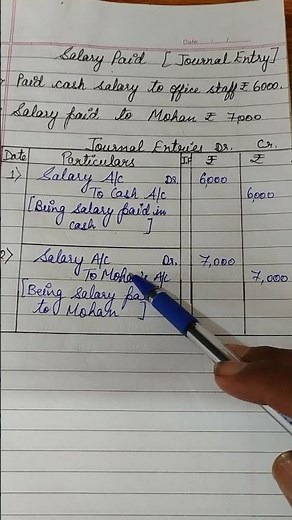 Salary Paid Journal Entry|#accounting |#commerce|#shorts
