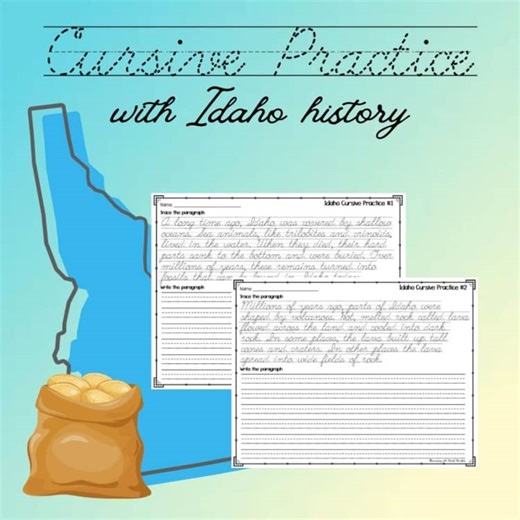 Idaho History Cursive Practice