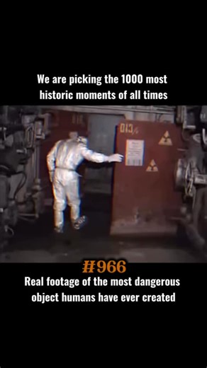 The Moment of History on Instagram: "Real footage of the Elephant’s Foot, the incredibly radioactive mass formed during the Chernobyl nuclear disaster. Created unintentionally by humans, it is one of the most dangerous objects ever made — a solidified mixture of molten nuclear fuel, reactor materials, and concrete. Why it’s dangerous: The Elephant’s Foot emits extreme levels of ionizing radiation. At the time of its formation, standing near it for even a few minutes would cause fatal radiation p
