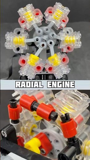 Lego Technic 6-Cylinder Radial Engine #lego #legotechnic