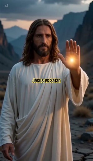 Jesus fights off Satan effortlesy