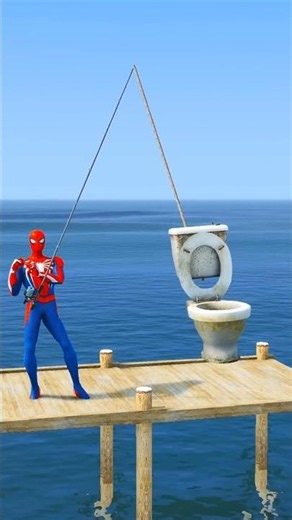SUPERHERO FISHING CHALLENGE 🤯 #Shorts #gta5