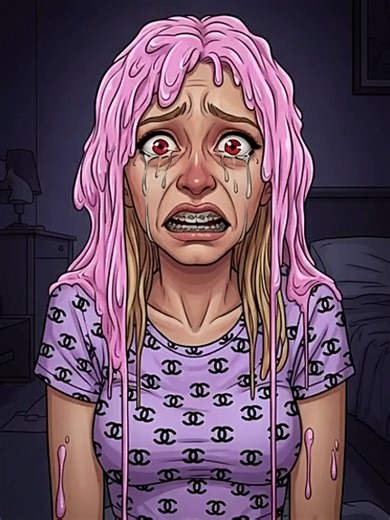 She ruined her own hair by putting pink slime in it? And the ending... #mystery #slime #storytime #animation #usa