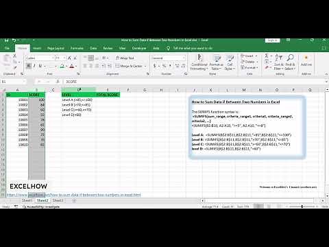 How to Sum Data if Between Two Numbers in Excel