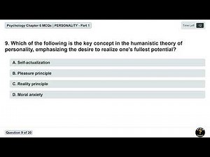 Psychology Chapter 6 MCQs | Personality | Multiple Choice Questions - Part 1