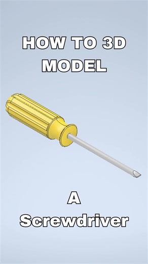Autodesk Inventor Screwdriver 3D Model Tutorial | check link in bio! #3d #3dprinting #inventor #autodeskinventor #solidworks #tutorial