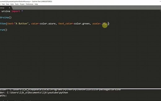 Ursina Engine – 3D Python游戏引擎教程：＃10，按钮和鼠标