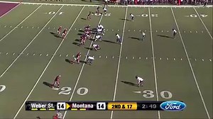 Weber State Athletics' Cordero Dixon with the Pick-6 to put the Wildcats up 7 in Missoula. WSU 21 UM 14 #BigSkyFB NCAA FCS Football | Big Sky Conference