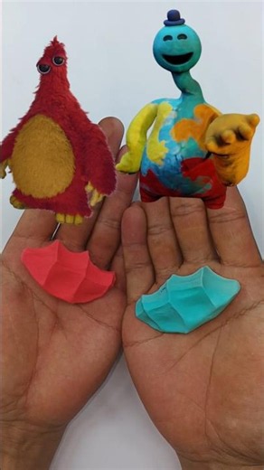Claymation Color Mix: Red Monster & Mommy Long Legs Rise! #satisfying #clay