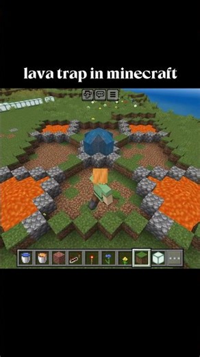 lava trap in minecraft #shorts #minecraft