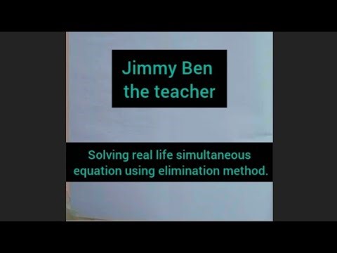 Solving simultaneous equation using Elimination method.