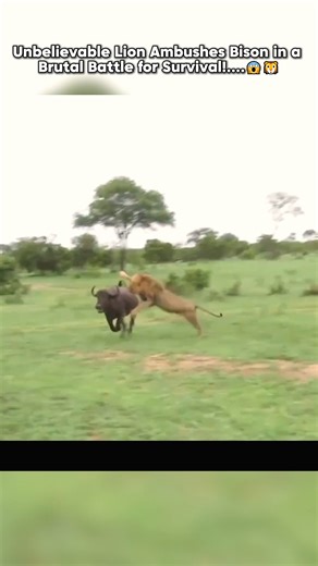 Unbelievable Lion Ambushes Bison in a Brutal Battle for Survival! | Animal World