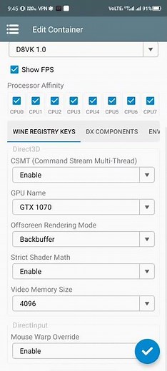 winlator setting (fix black screen for some game)