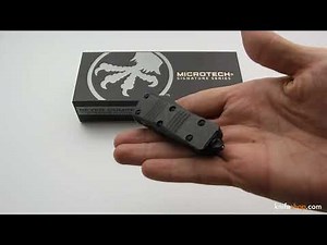 Microtech 238 1CFS Signature Series Troodon Mini OTF AUTO Knife 1 99 Black Double Edge Dagger Blade,