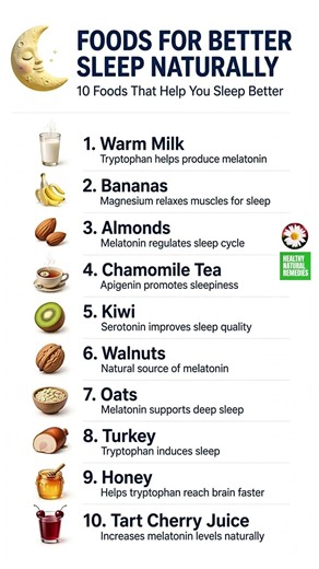 10 Best Foods to Support Natural, Restful Sleep #health #fitness #healthtips