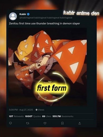 zenitsu use thunder breathing first time in the world of demon slayer #zenitsu #demon slayer