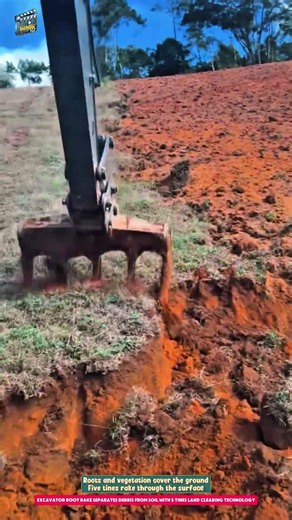 Excavator Root Rake Separates Debris from Soil with 5 Tines Land Clearing Technology