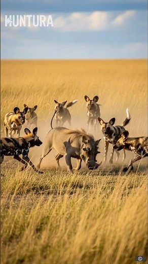 Wild Dogs Hunt Warthog 🐗🐺🔥 #shorts
