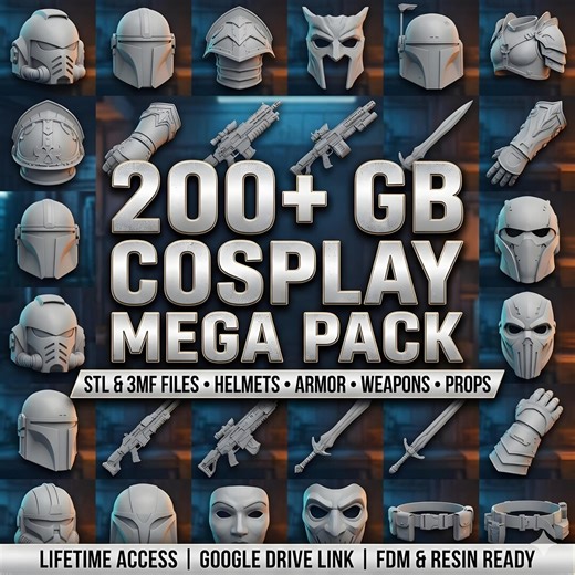 Cosplay & Props STL Pack | 250GB  Mask, Helmet, Armor Sets of Universal Characters Bundle - Etsy